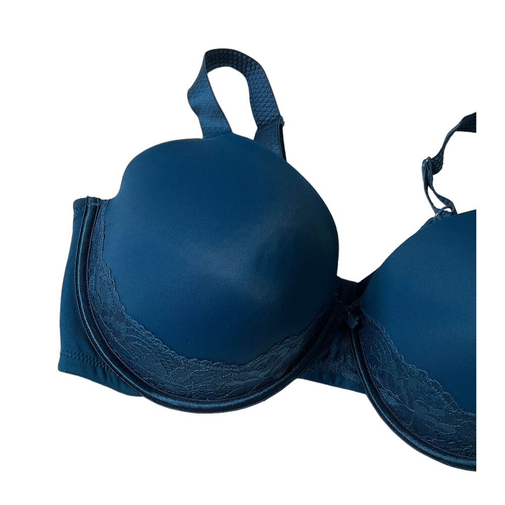 Vanity Fair Blue Lace Trim Underwired Bra Women's Size 38DD | 52-26 - Picture 2 of 7